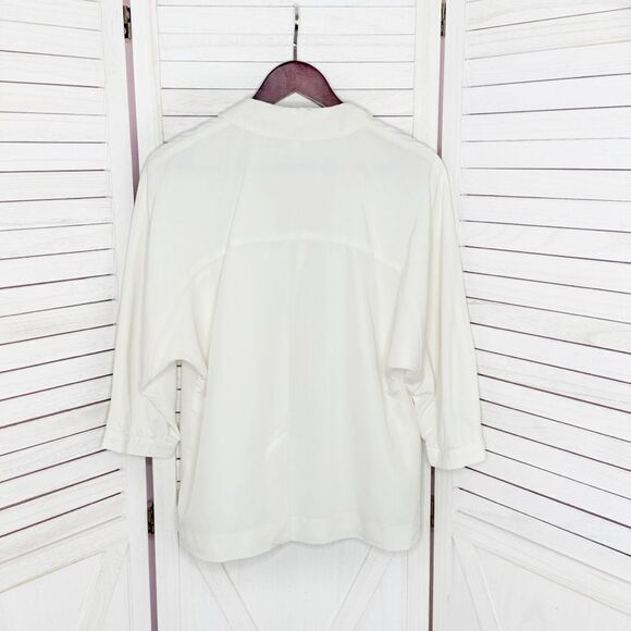 Chicos Lightweight Open Front Blazer Jacket Ivory Small - Picture 8 of 12